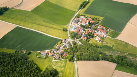 Aerial Shot of Kalling, Dorfen, Germany.